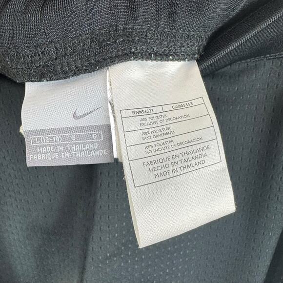 Nike Mesh Black White Blue Stripe Straight Leg Drawstring Athletic Pants Size L - Picture 6 of 7